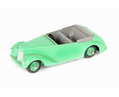 Dinky Toys Armstrong-Siddeley 38e. light green body, light grey seats and tonneau, screen, open steering wheel, medium green 