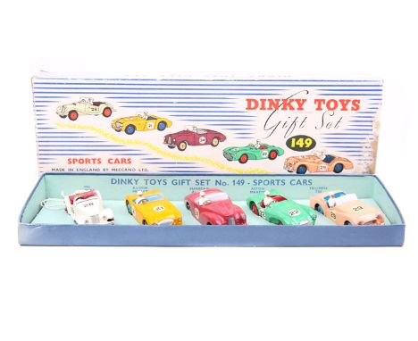 Dinky Toys Gift Set 149 Sports Cars. Comprising 5 competition finish examples -  MG Midget in white with maroon interior and 