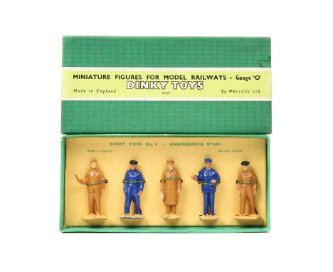 Dinky Toys ‘Miniature Figures For Model Railways – Gauge ‘O’. No.4 Engineering Staff (5 pieces). 2 fitters, store keeper, gre