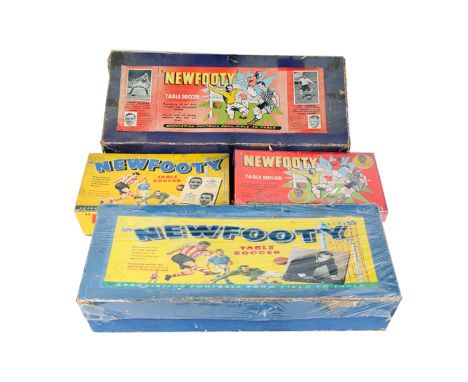 Newfooty Table Soccer sets. 2 large sets, similar in design and style to Subbuteo, two teams in each set with goals, balls an