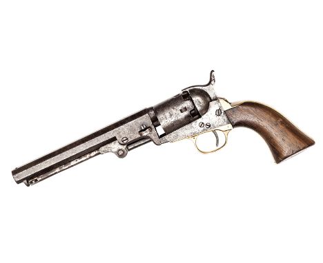 A 5 shot .31” Colt Model 1849 Pocket percussion revolver,  number 80960 (1853), barrel 6” with New York City 2 line address. 