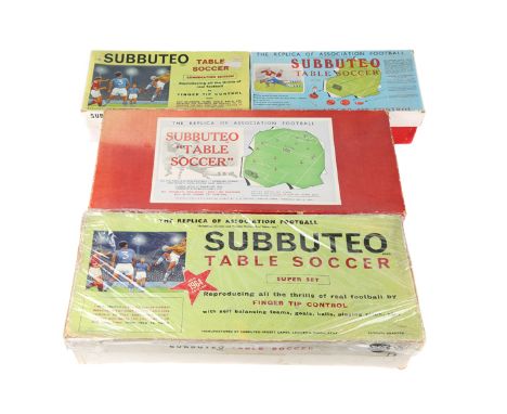 Subbuto Table Soccer. 2x ‘The Replica of Association Football Subbuteo ‘Table Soccer’ sets. Two box variations, both with blu