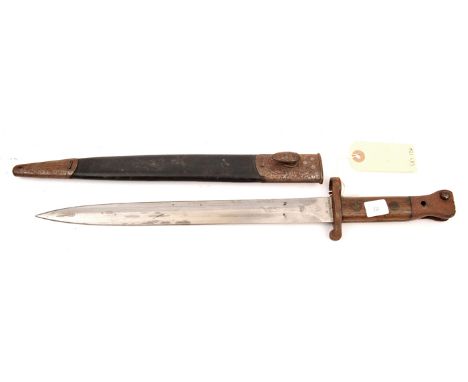 A P1888 Mark 2 bayonet for the long Lee Enfield Rifle, by Wilkinson, dated !10-01”, the pommel regimentally marked “SG 86” (S