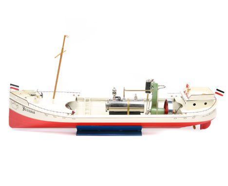 A German Tucher & Walther TWT727 Steam Yacht Joanna. A limited production tinplate model dating from 1982 in the style of a l