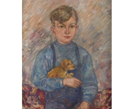 MATHIAS BARZ1895 Düsseldorf - 1982 MagratenJUNGENPORTRAT Öl auf Leinwand. 60 x 51 cm (R. 68 x 59 cm). Signiert unten rechts. 