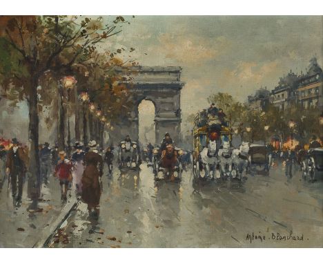 ANTOINE BLANCHARD1910 Paris - 1988 ebendaARC DE TRIOMPHE, AVENUE DES CHAMPS-ELYSEES Öl auf Leinwand. 33 x 47 cm (R. 43 x 56 c