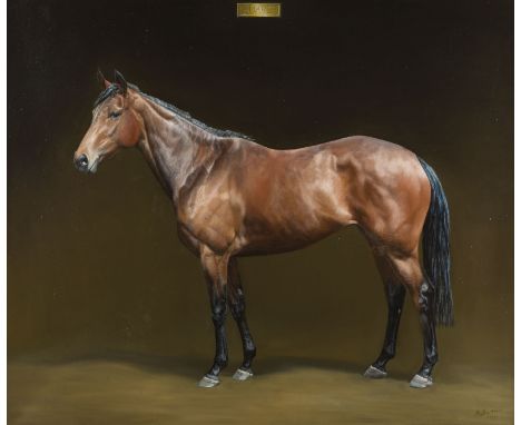 ZEITGENÖSSISCHER TIERMALERPFERD 'SUAVE' (2009) Öl auf Leinwand. 100 x 120 cm (R. 120 x 140 cm). Unleserlich signiert unten re