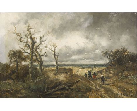 ADOLF STADEMANN1824 München - 1895 ebendaHEIMKEHR VON DER FAHNENWEIHE Öl auf Malkarton. 30 x 47 cm (R. 47 x 63 cm). Signiert 