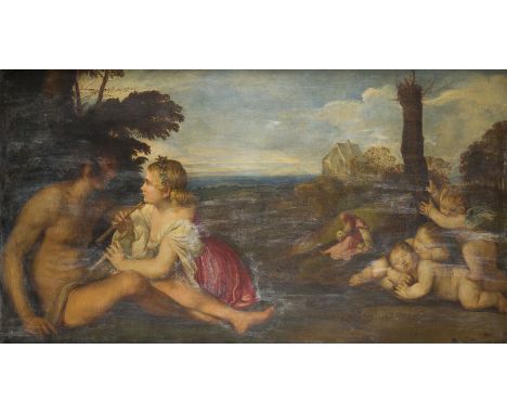 TIZIAN (EIGENTLICH: TIZIANO VECELLIO) (NACHFOLGER DES 19.JH.)Um 1488 Pieve di Cadore - 1576 VenedigALLEGORIE DER LEBENSALTER 