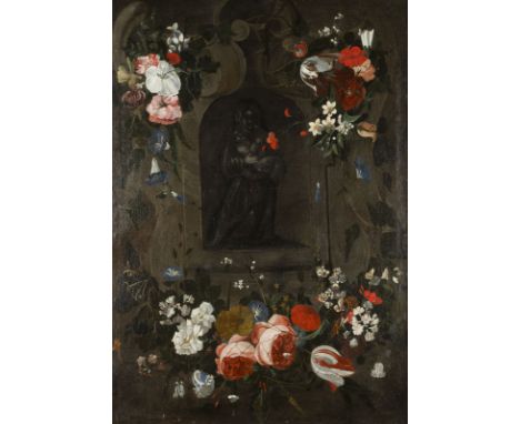 DANIEL SEGHERS AUCH ZEGHERS (WAHRSCHEINLICH WERKSTATT)Dezember 1590 Antwerpen - 2. November 1661 ebendaBLUMENGIRLANDE MIT DER