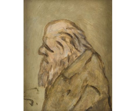 EDUARD KARL FRANZ VON GEBHARDT1838 St.Johannis - 1925 DüsseldorfZWEI ARBEITEN, PORTRATS VON MÄNNERN Öl auf Holz. 16 x 12,5 cm