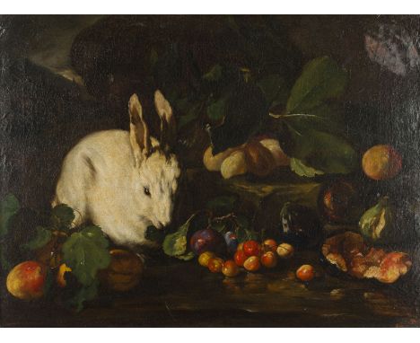 FRANZ WERNER VON TAMM (NACHFOLGER DES 18./19. JH.)1658 Hamburg - 1724 WienSTILLLEBEN MIT KANINCHEN UND FRÜCHTEN Öl auf Leinwa