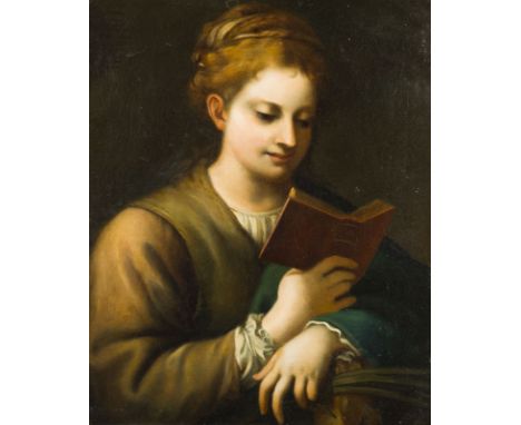 ANTONIO DA CORREGGIO (AUCH ANTONIO ALLEGRI) (WAHRSCHEINLICH WERKSTATT)1489 Correggio - 1534 EbendaDIE LESENDE MAGDALENA Öl au