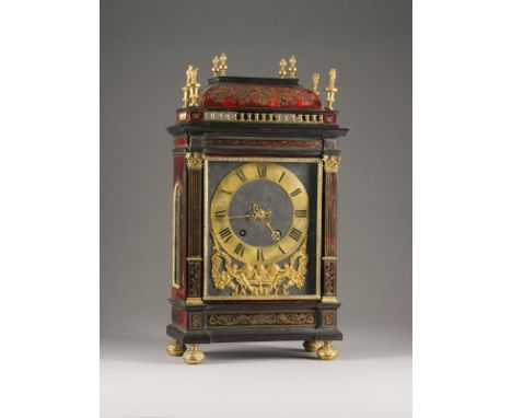 FRANZÖSISCHE STOCKUHR Frankreich, Paris, Balthazar Martinot, Anfang 18. Jh. Holz, dunkel patiniert, Bronze, vergoldet, Schild