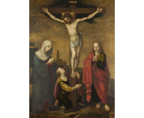 CHRISTOPH SCHWARTZ AUCH SCHWARZ (WAHRSCHEINLICH SCHULE)1548 München - 15. April 1592 ebendaKREUZIGUNG CHRISTI, 1599 Öl auf Ei