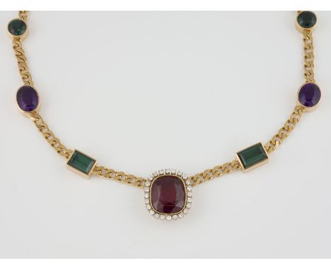 COLLIER Gelbgold. L. 56,5 cm, Ges.-Gew. ca. 121,2 g. Gest. 750, italienische Punzierung '13VI', Herstellersignet 'balestra', 