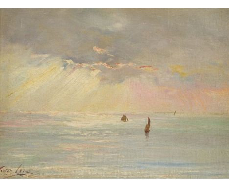 VICTOR LAINÉ1830 Frankreich - 1911MEERLANDSCHAFT Öl auf Malkarton. 19 x 27 cm (R. 44 x 50 cm). Signiert unten links. Verso: n