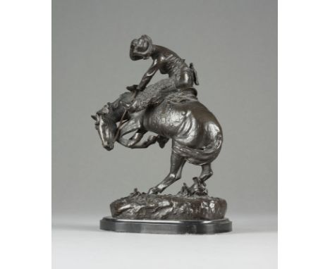 FREDERIC SACKRIDER REMINGTON1861 Canton/ New York - 1909 Ridgefield/ Connecticut (Nachfolger)'THE RATTLESNAKE' Bronze, dunkel