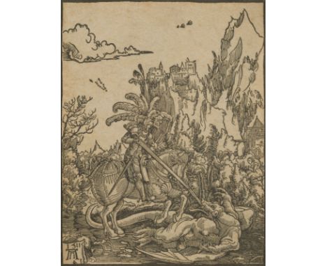 ALBRECHT ALTDORFERUm 1480 Altdorf bei Landshut od. Regensburg - 1538 Regensburg'DER DRACHENKAMPF DES HL. GEORG' (1511) Holzsc