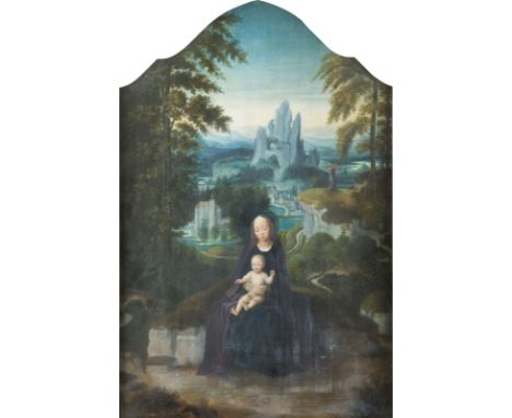 ADRIAEN ISENBRANT (NACHFOLGER DES 19./20. JH.)Ca. 1485 Antwerpen (?) - 1551 BrüggeJUNGFRAU MIT DEM KINDE IN ZERKLÜFTETER FELS