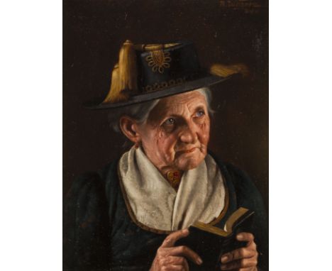 ALEXANDER VON WAGNER1838 Budapest - 1919 MünchenPAAR GEMÄLDE: PORTRÄT EINER FRAU MIT BUCH. PORTRÄT EINES MANNES MIT PFEIFE Öl