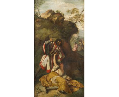 GIORGIO DA CASTELFRANCO (AUCH GIORGIONE) (UMKREIS ANFANG 16. JH.)1477 Castelfranco Veneto - 1510 VenedigDER EIFERSÜCHTIGE LIE