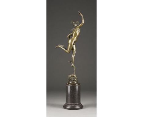 GIOVANNI BOLOGNA GEN. GIAMBOLOGNA1529 Douai - 1608 Florenz (Nachfolger)HERMES Bronze, braun patiniert, auf runder Plinthe und