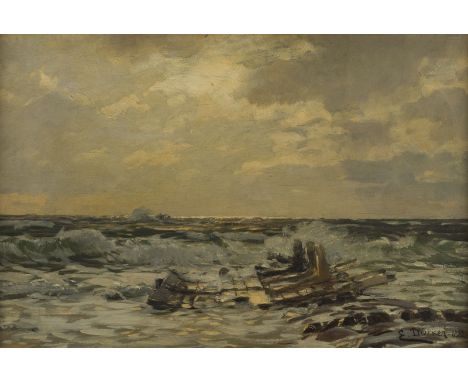 EUGEN GUSTAV DÜCKER1841 Ahrensburg - 1916 DüsseldorfNACH DEM STURM. 1882 Öl auf Leinwand. 43 x 63 cm (R. 74 x 94 cm). Signier