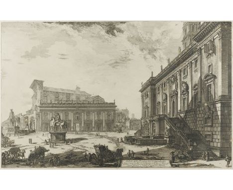 GIOVANNI BATTISTA PIRANESI1720 Venedig - 1778 Rom'VEDUTA DEL PALAZZO ODESCALCHI' UND 'VEDUTA DELLA PIAZZA DEL CAMPIDOGLIO' 2 