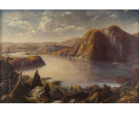 AMERIKANISCHER MALERTätig 2. Hälfte 19. JhOLD CRO' NEST, IN DER NÄHE VON WEST POINT Öl auf Leinwand. 51 x 76 cm (R. 68 x 92 c