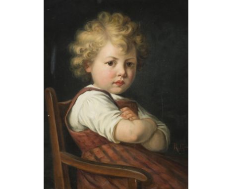 RUDOLF EPP1834 Eberbach - 1910 MünchenKINDERPORTRAIT Öl auf Leinwand. 53 x 41 cm (R. 79 x 68 cm). Signiert unten rechts. Rahm