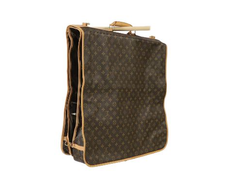 A Louis Vuitton monogrammed canvas suit bag, with a leather top handle, edging and detailing, gold-tone hardware, a back zip 