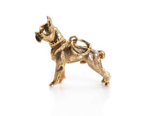 A 9ct gold boxer dog charm or pendant, London 1976. 5.66g, 24x 21mmCondition ReportLight surface marks commensurate with its 