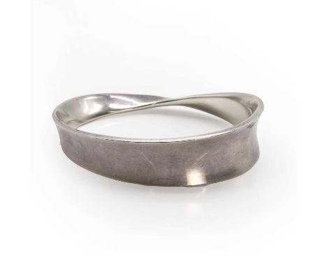 A sterling silver 'Mobius' bangle, by Georg Jensen, no. 206, designed by Vivianna Torun Bülow-Hübe, modelled as a Mobius loop