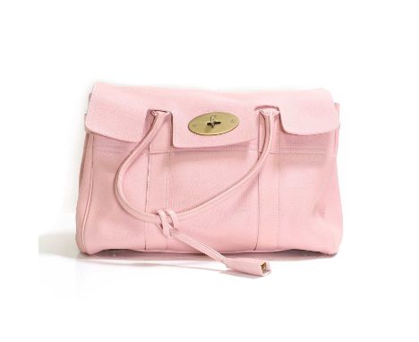 A Mulberry Bayswater, in pink leather, gold tone hardware, dual rolled handles, postmans lock closure, serial number 030380, 