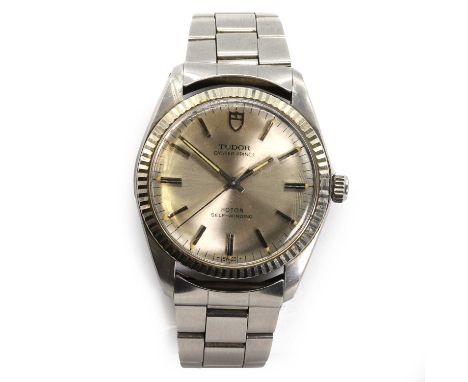 A stainless steel Tudor Oyster Prince automatic bracelet watch,  ref. 90414, with a 34mm diameter dial, a silvered dial, silv