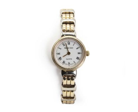 A ladies' 9ct gold Beuche Girod quartz bracelet watch, with an 18mm diameter case, a white enamel dial, black Roman numerals,