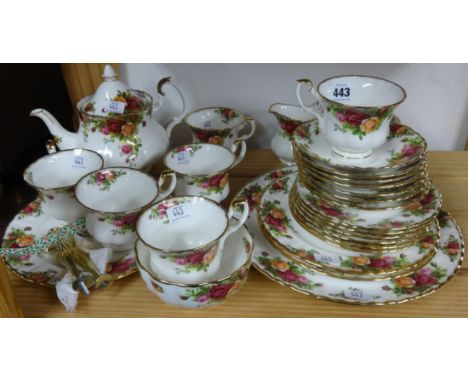 Royal Albert Old Country Roses part tea service, 7 setting.