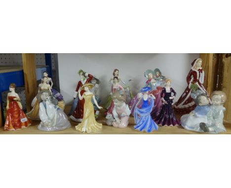 Various china ware including Royal Dalton figurines, Nao figures etc (16).