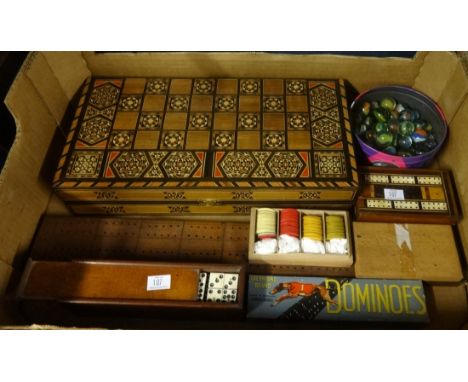 Vintage games, bagatelle, cribbage, dominoes and chess etc.