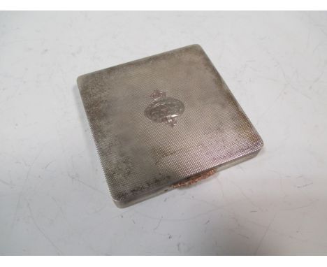 A small silver compact, by W H Manton Ltd, Birmingham 1950  