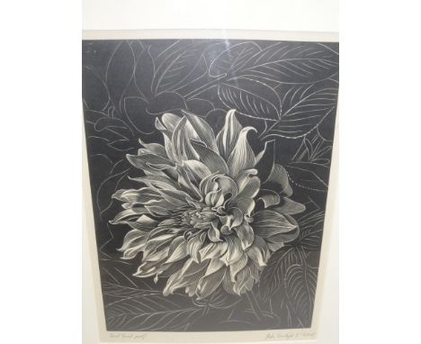 John Farleigh (1900-1965) Dahlias, wood engraving, signed and dated 2nd Feb '48, first trial proof. 34 x 24½cm (13 x 9in)  
