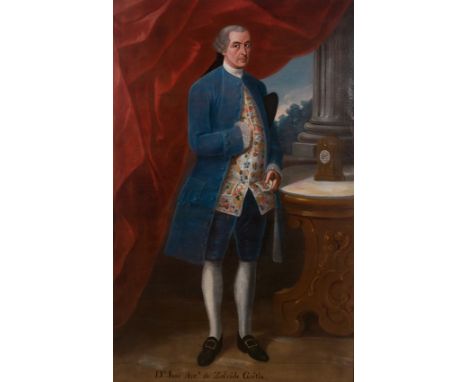 Miguel Jerónimo de Zendejas (Puebla de los Ángeles, Mexico, 1724 - 1816)"Portrait of José Antonio de Zalvide Goitia"Oil on ca