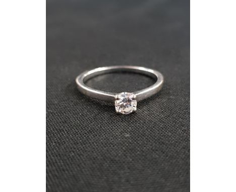 18CT WHITE GOLD DIAMOND SOLITAIRE RING 0.31 CARAT DIAMOND COLOUR H CLARITY VSI WITH CERTIFICATE SIZE N