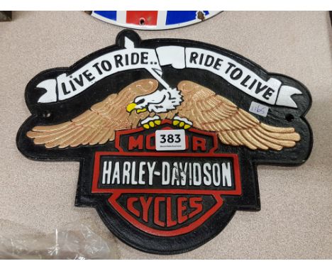 REPRO CAST IRON HARLEY DAVIDSON SIGN  