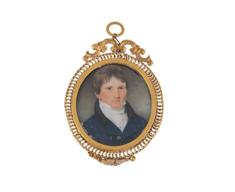 
	
		Y&nbsp;Sophie Remy (French early 19th century)- portrait miniature on ivory of a young man, signed to reverse and inscri