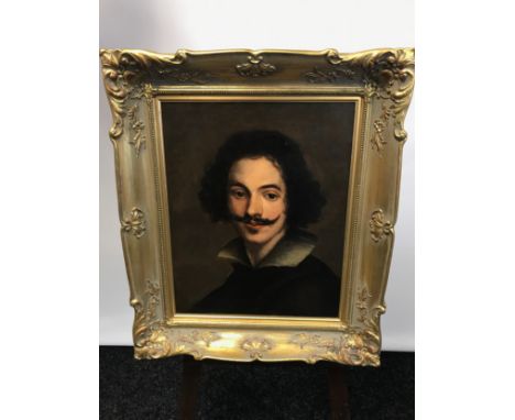 17th/ 18th century oil painting on canvas depicting a man of importance, fitted within a contemporary gilt frame [64x55cm] po