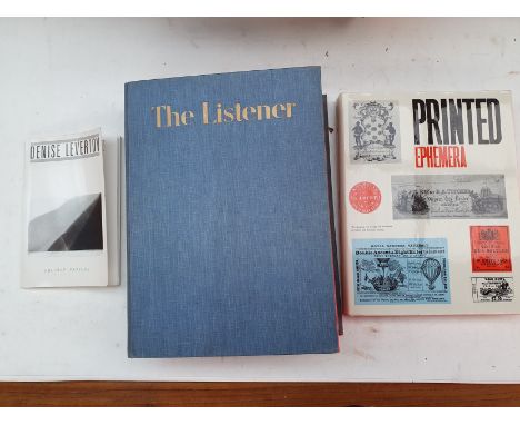 A collection of three books to include: Denise Levertov Bloodaxe Books 1986. Good condition.The Listener looking at the year 