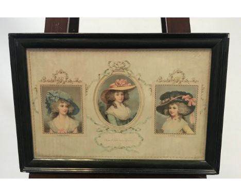 An Art Deco Silk Print supplement the Gentlewoman Mag Christmas three Christmas Roses. Fitted within a green and black frame.