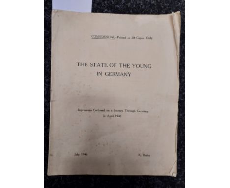 A Unique Booklet Entitled, "The State Of The Young In Germany" This report into the state of the German Young and their role 